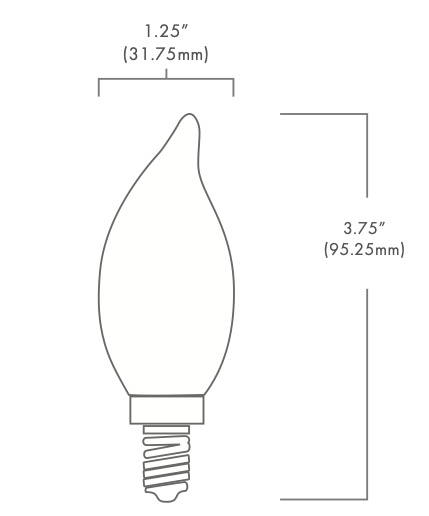 Candelabra Edge Filament 120Vac