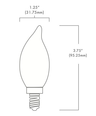 Candelabra Edge Filament 12Vac