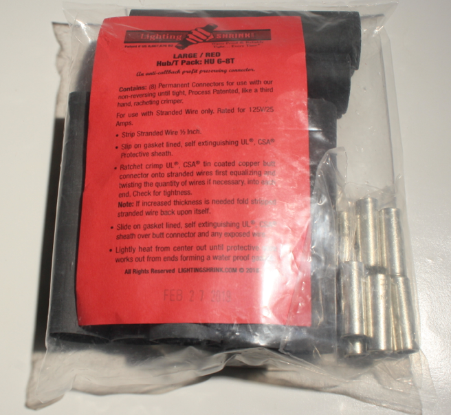 Lighting Shrink Large Red Connectors 8 Pack